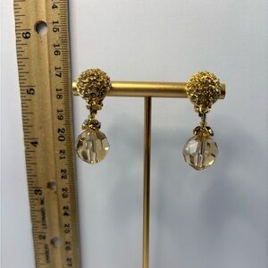 Elegant Gold Drop Clip on Earrings